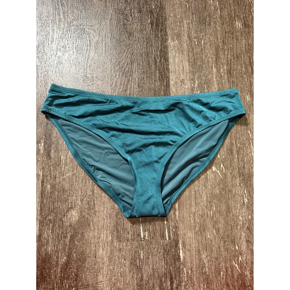 Andie Swim Bikini Bottom Womens XL Teal Aegean Shimmer Metallic Mid Rise AB436